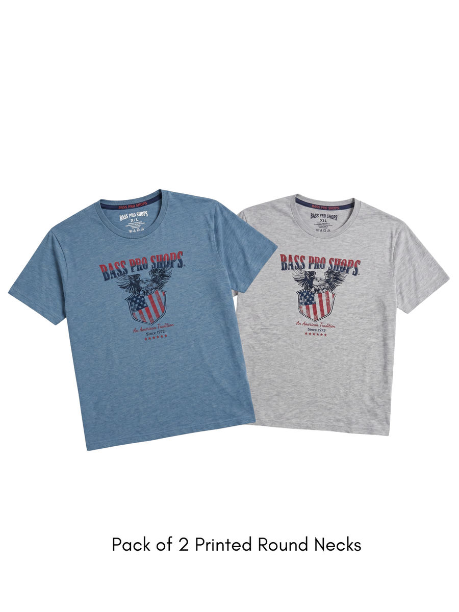 Pack of 2  Export Printed Round Neck T-Shirt