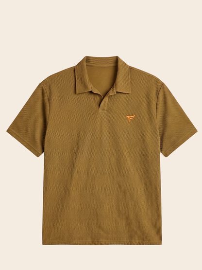 Camel Thermal johnny Collar Polo| Summer Fit