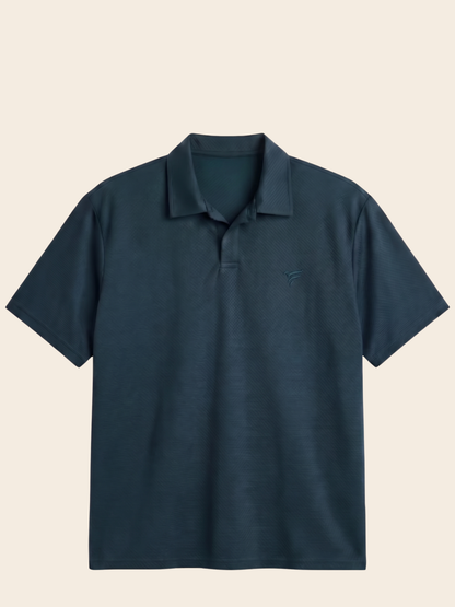 Petrolium Green Lycra Johnny Colar Polo | Summer Fit
