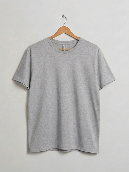 Light Grey Soft Jersey Round Neck T-Shirt