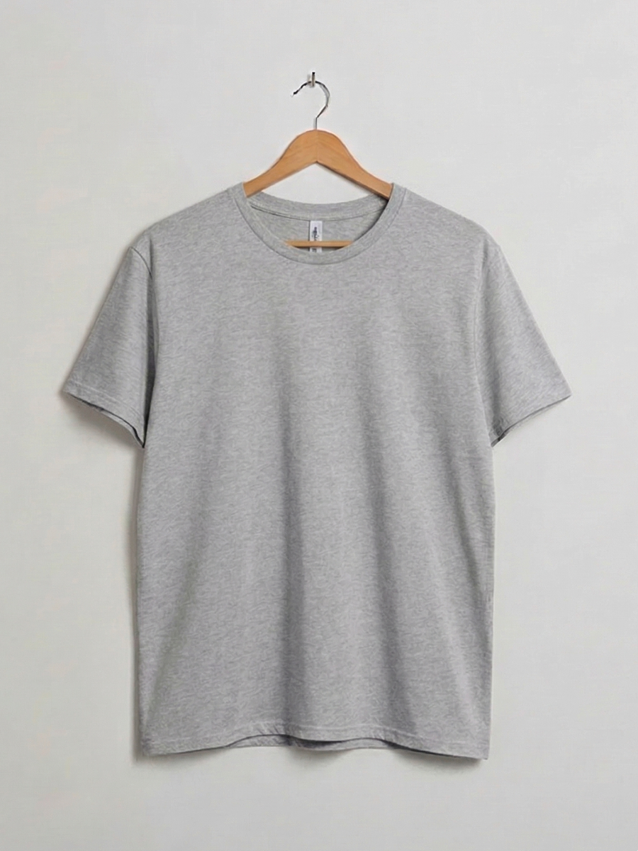 Export Light Grey Soft Jersey Round Neck T-Shirt