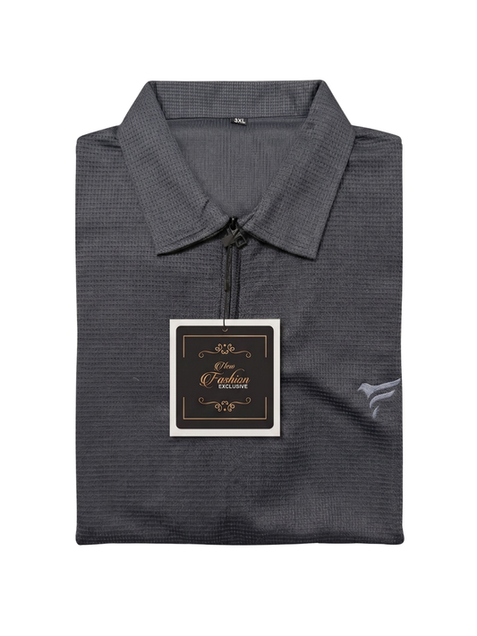Charcol Grey Thermal Half ZipperPolo | Summer Fit