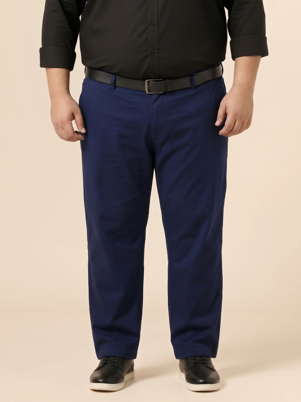 Dark Blue Premium Strechable Loose-Fit Cotton Pant