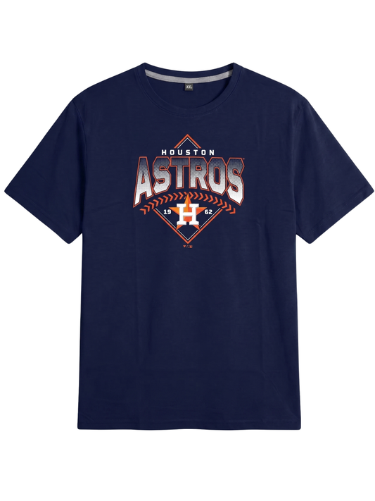 Printed Navy Blue Round Neck T-Shirt | Summer Edition