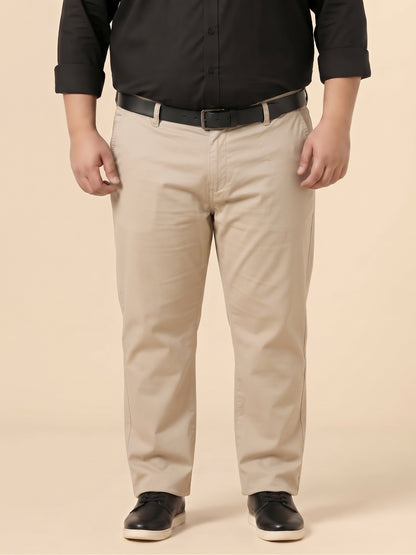 Cream Premium Strechable Loose-Fit Cotton Pant
