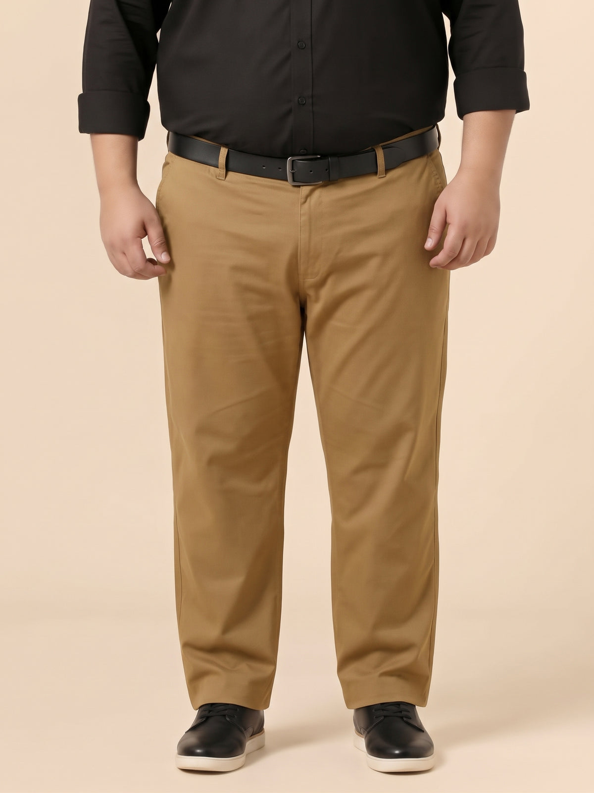 Khaki Premium Strechable Loose-Fit Cotton Pant