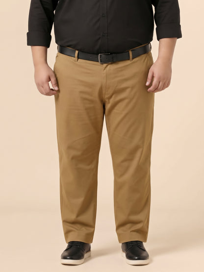Khaki Premium Strechable Loose-Fit Cotton Pant