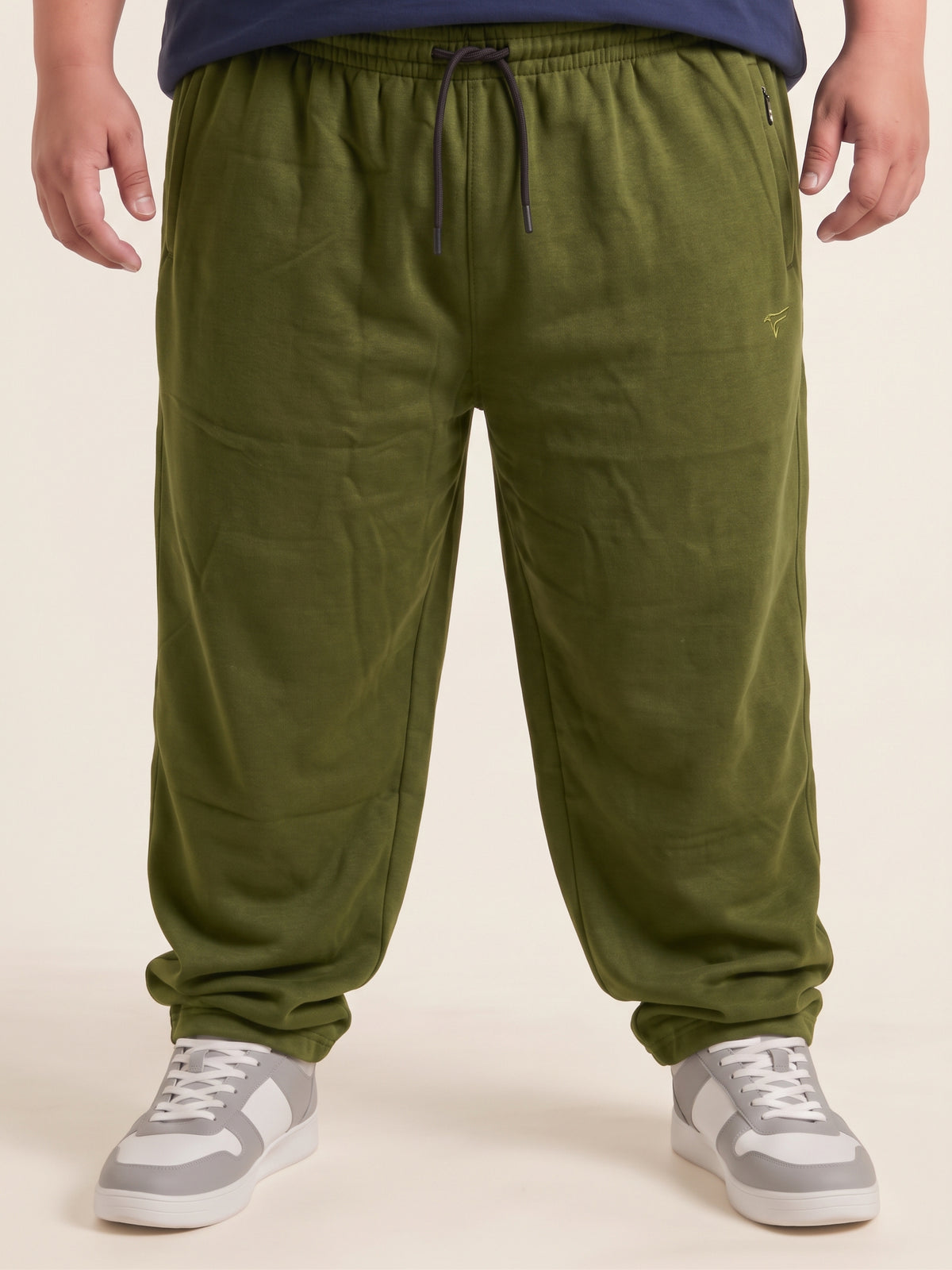 Commando Green Premium Cotton Fleece Baggy Trousers — Winter Edition