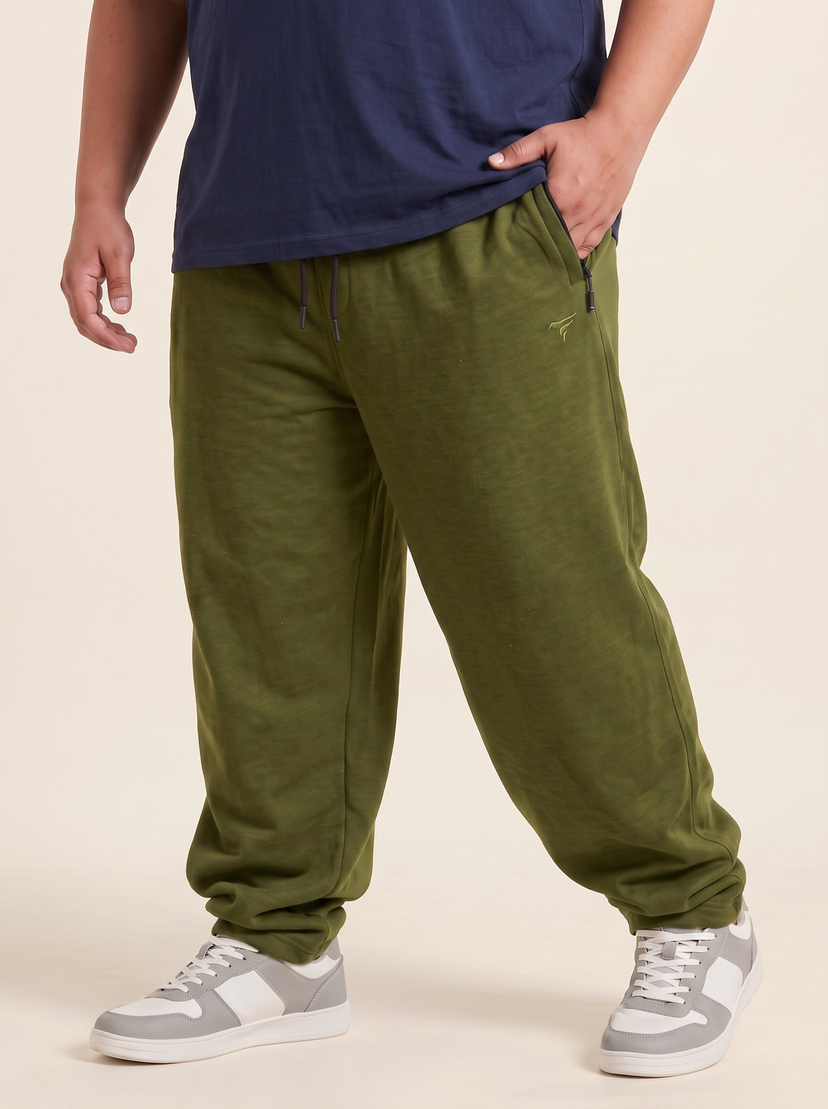 Commando Green Premium Cotton Fleece Baggy Trousers — Winter Edition