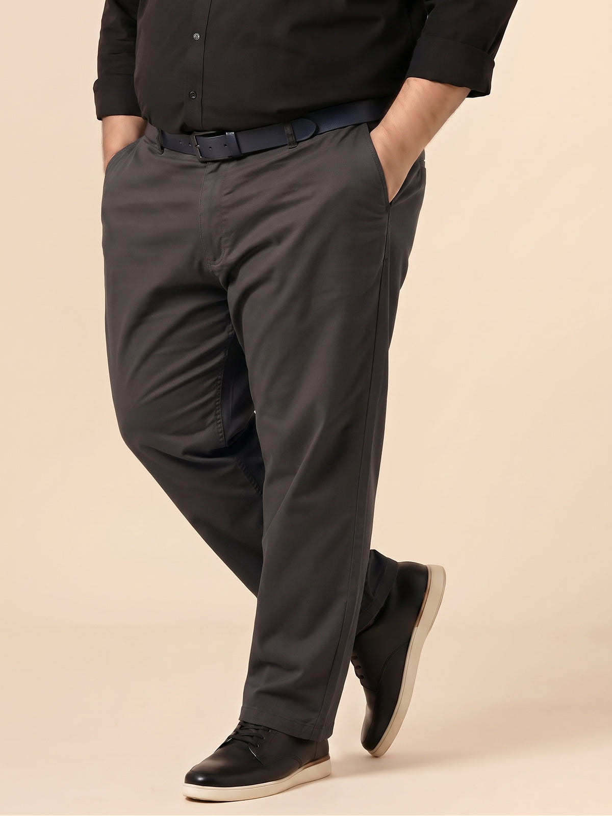 Smoke Grey Premium Strechable Loose-Fit Cotton Pant