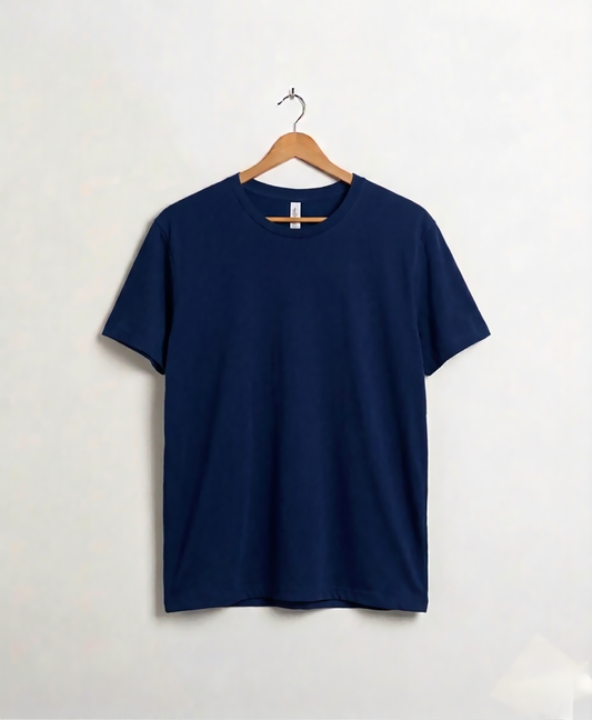 Blue Soft Jersey Round Neck T-shirt