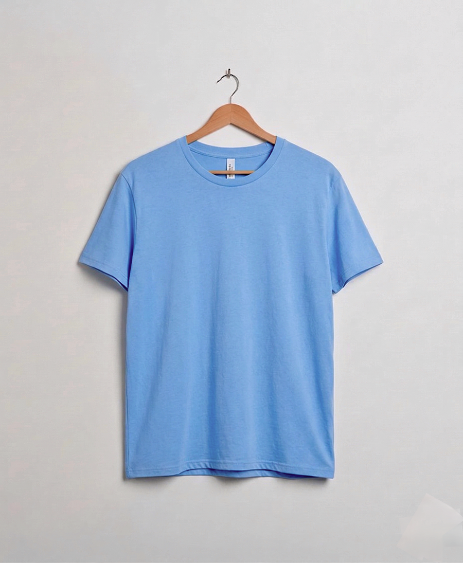 Export Ash Blue Soft Jersey Round Neck T-shirt | Summer Collection