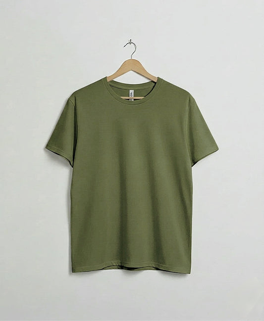 Olive Jersey round neck T-shirt