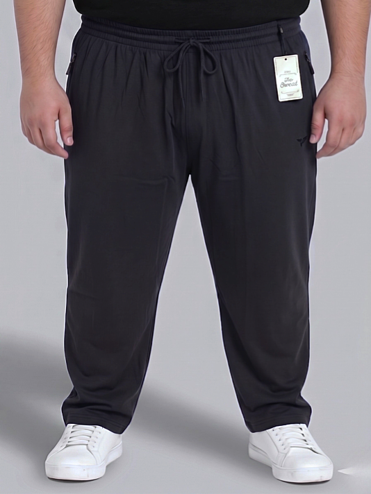 Charcoal Grey Plain Cotton Jersey Trousers | Summer Edition