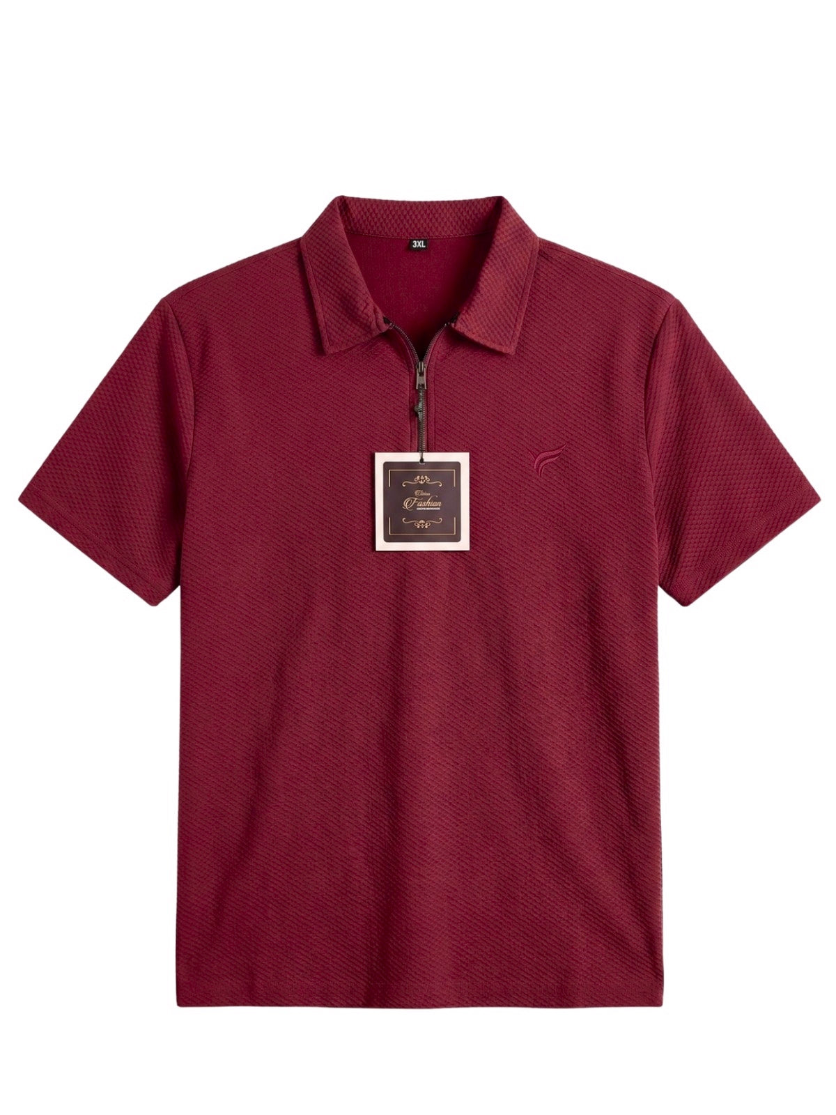 Maroon Pk Lycra Half Zipper Polo | Summer Fit