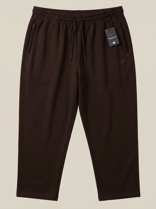 Brown Premium Cotton Fleece Baggy Trousers — Winter Edition