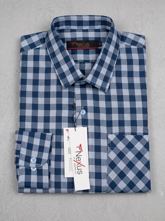 Noir matrix Blue Checkered Shirt