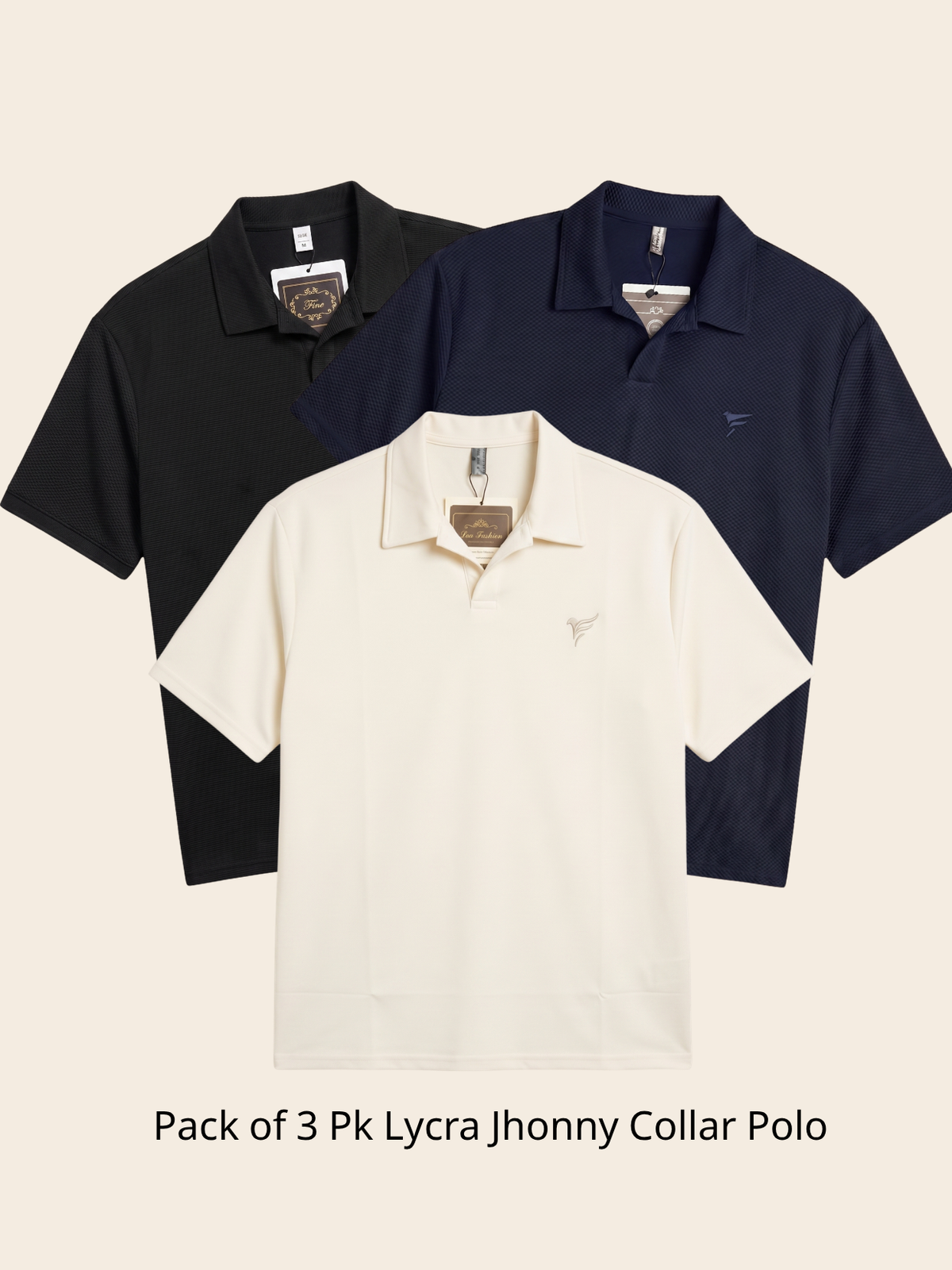 Pack of 3 Pk Lycra johnny Collar Polo| Summer Fit