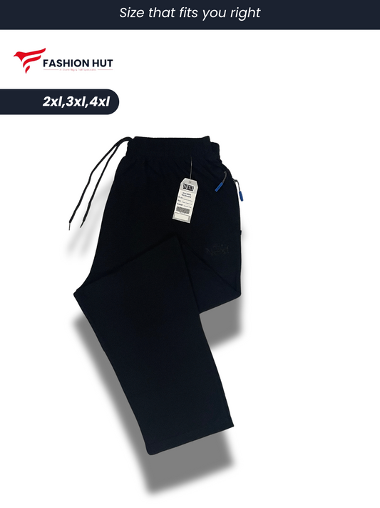 Polo Fabric Popcorn Black Trouser Big Size