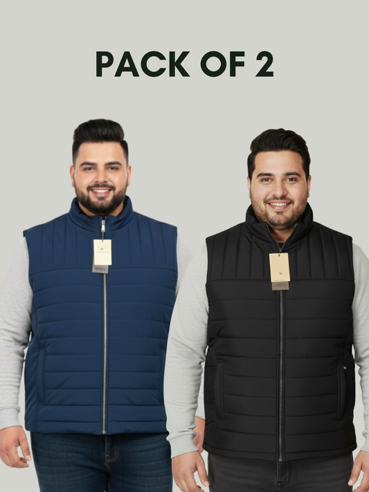 Pack of 2 Sleeveless Parachute Puffer Jacket