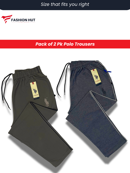 Pack of 2 Polo Fabric Trousers Big Size