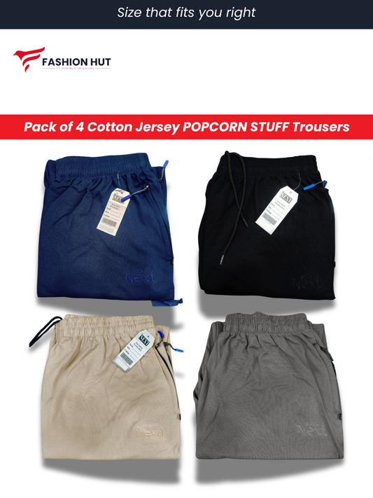 Pack of 4 Polo Fabric Popcorn Stuff Trousers Big size