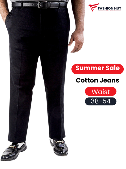 Soft Stretchable Jet Black Cotton Pant