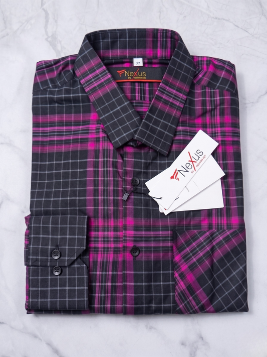 Purple Blue Checkered Shirt