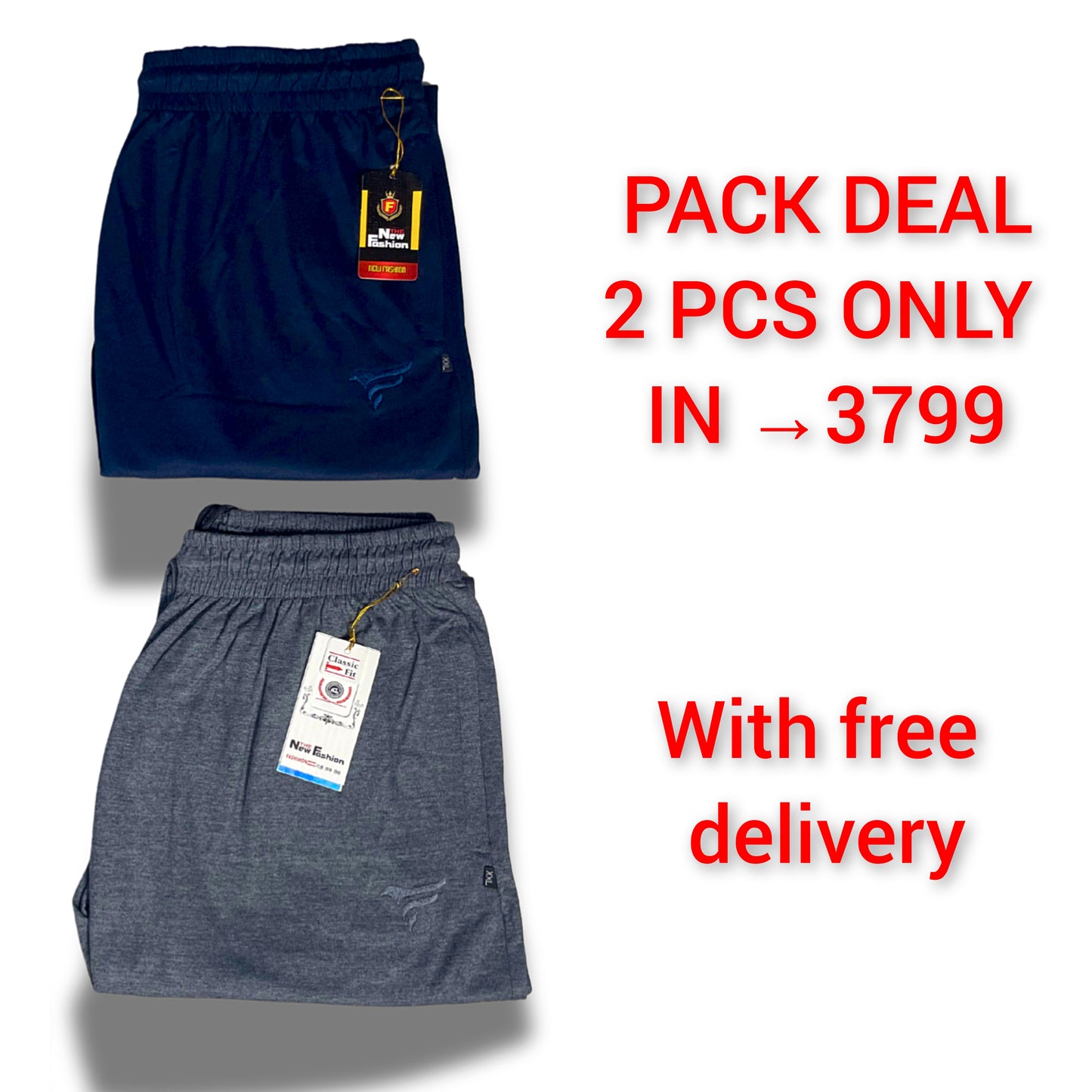 Pack of 2 Jersey Trousers slim fit design