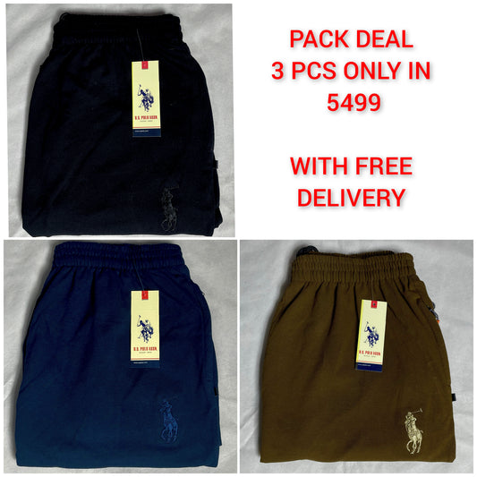 Pack of 3 Cotton PK Polo Trousers| Summer Fit