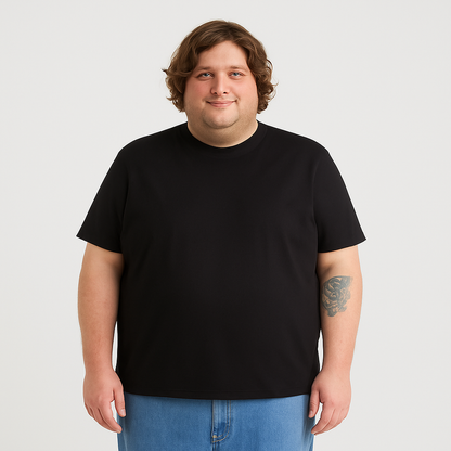 Jet Black Jersey round neck T-shirt