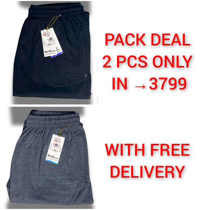 Pack of 2 Jersey Trousers slim fit design