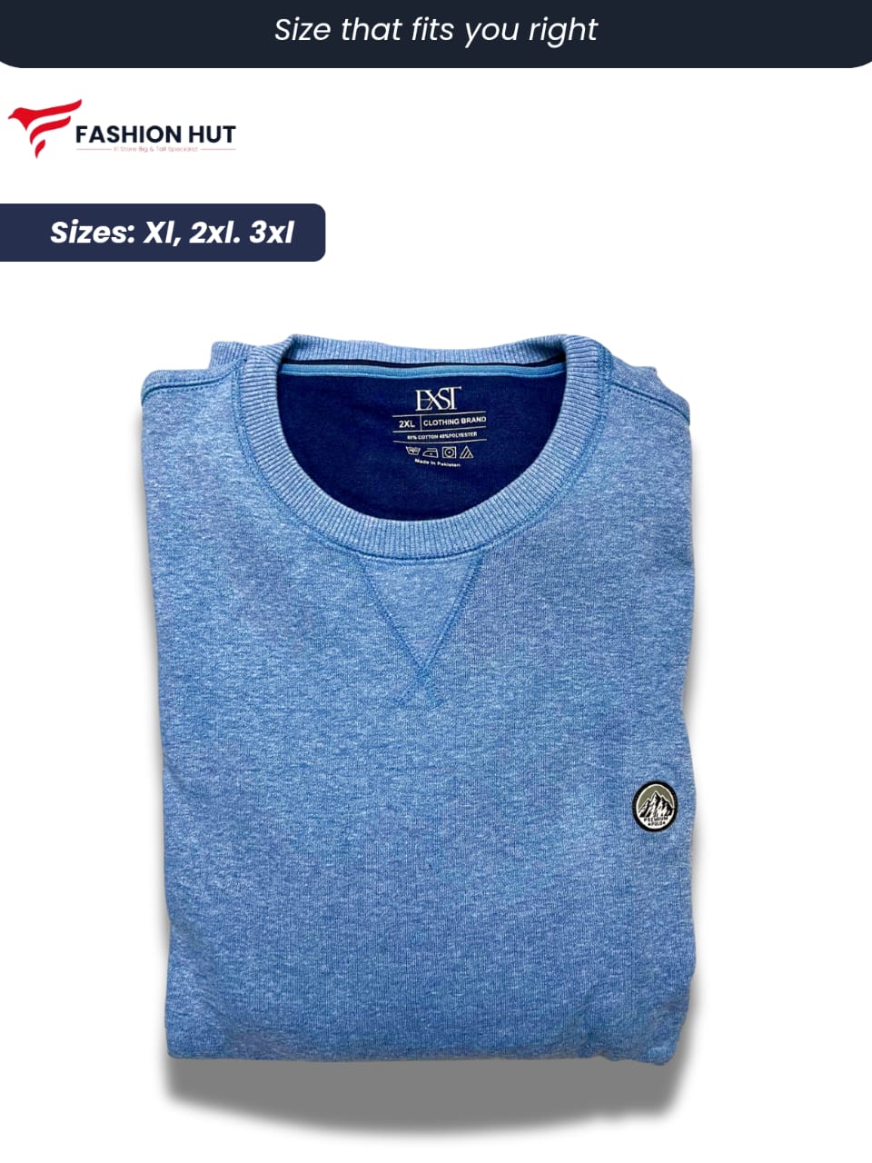 Sky Blue Plain Sweatshirt | Winter edition