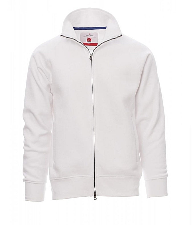 White Payper Mock Ful Zip