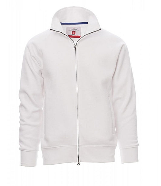 White Payper Mock Ful Zip