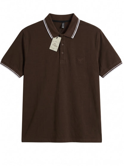 Matte Brown Tipping Polo Shirt