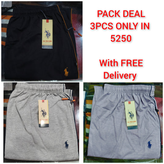Pack of 3 Soft Cotton Jersey Trouser (Summer Edition)Plus size