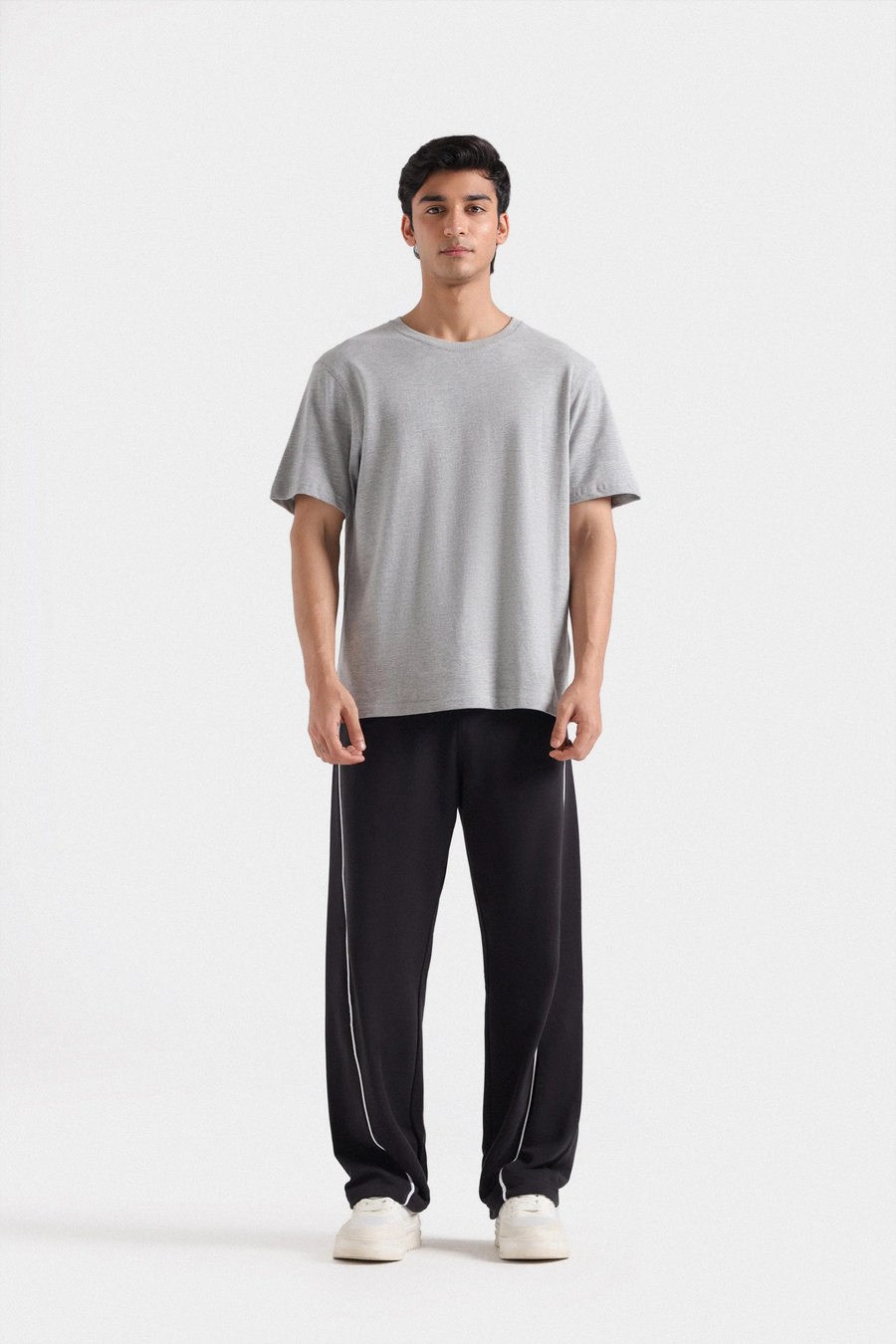 Heather grey  Jersey round neck T-shirt