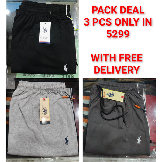 Pack of 3 Cotton Jersey Trouser big size(Summer Edition)