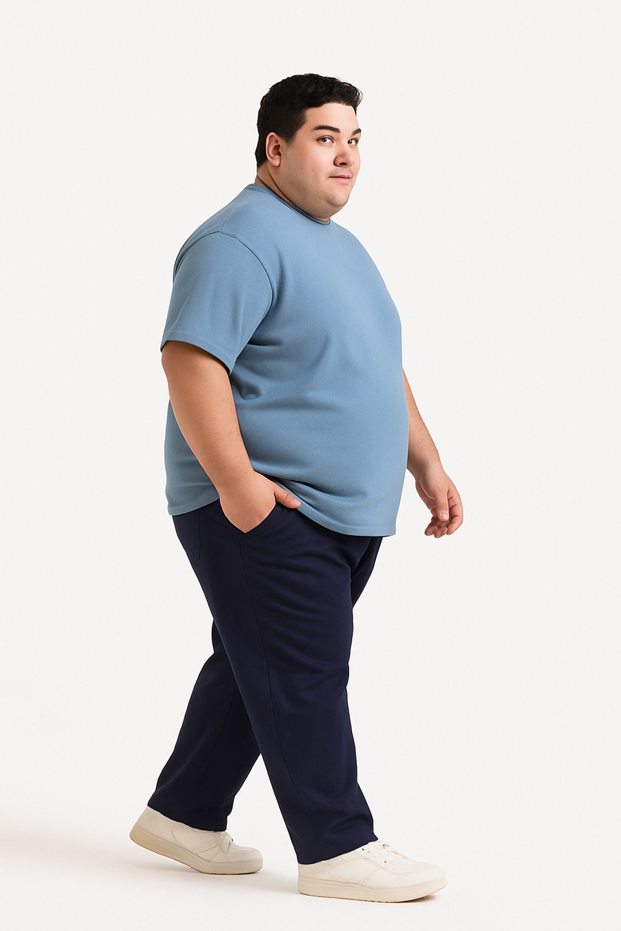Sky Blue Jersey round neck T-shirt