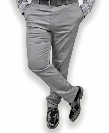 Soft Stretchable Steel Grey Cotton Pant