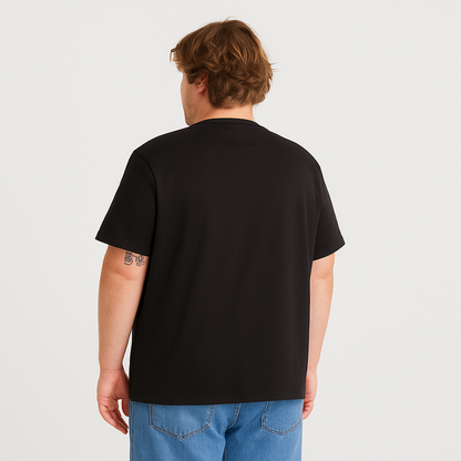 Jet Black Jersey round neck T-shirt