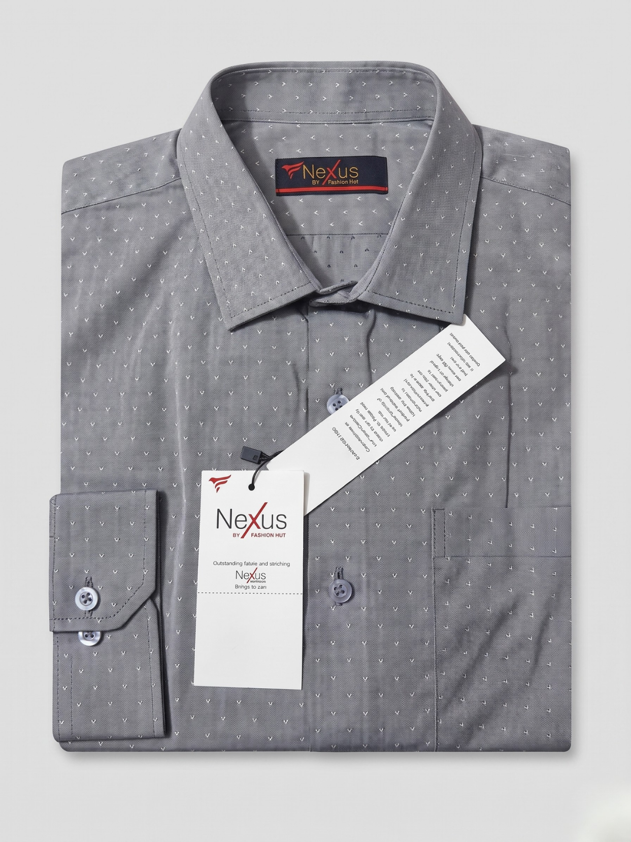 Smoke Grey Arrow Pattern Shirt
